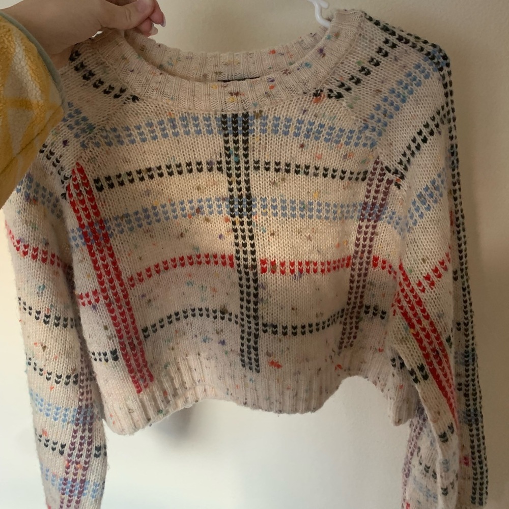 Tan cropped Top Shop sweater
